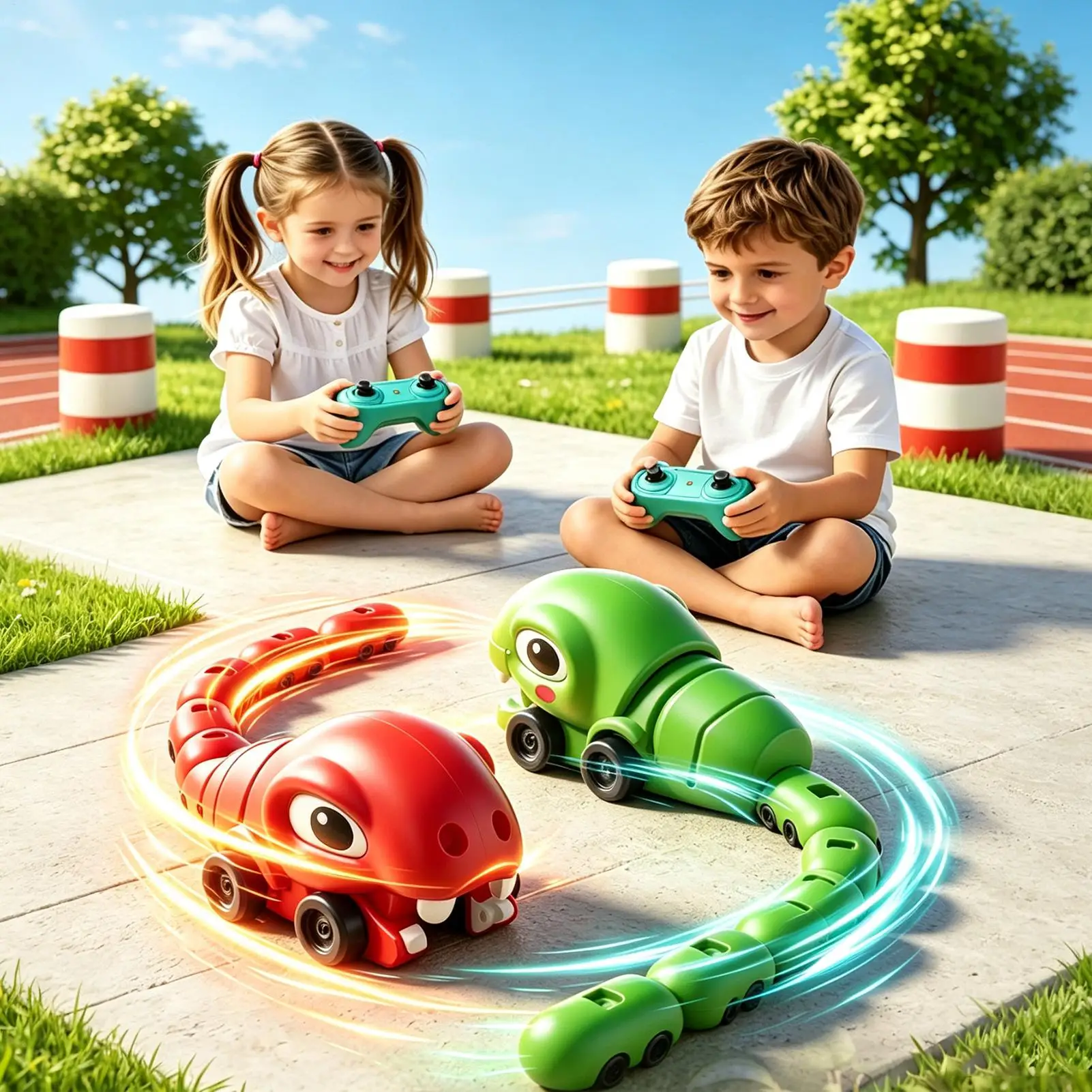 Magnetic Snake Game Toy Interactive USB Rechargeable Sound Light Remote Control Eating Snake Toys For Courtyard Family Gathering