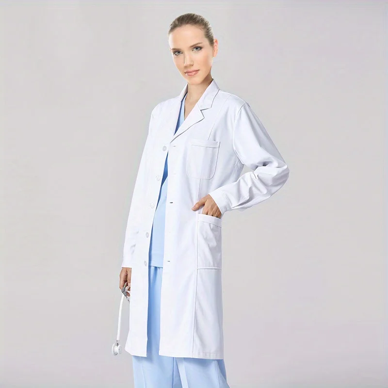 흰색 실험실 코트 학생 실험실 코트 반팔 약국 미용실 의사 간호사 유니폼