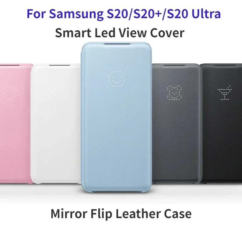 LED Mirror Flip Leather Case For Samsung S20 S20+ S20 Plus LED Smart View Cover S20 Ultra Phone Wallet Flip Protective Case