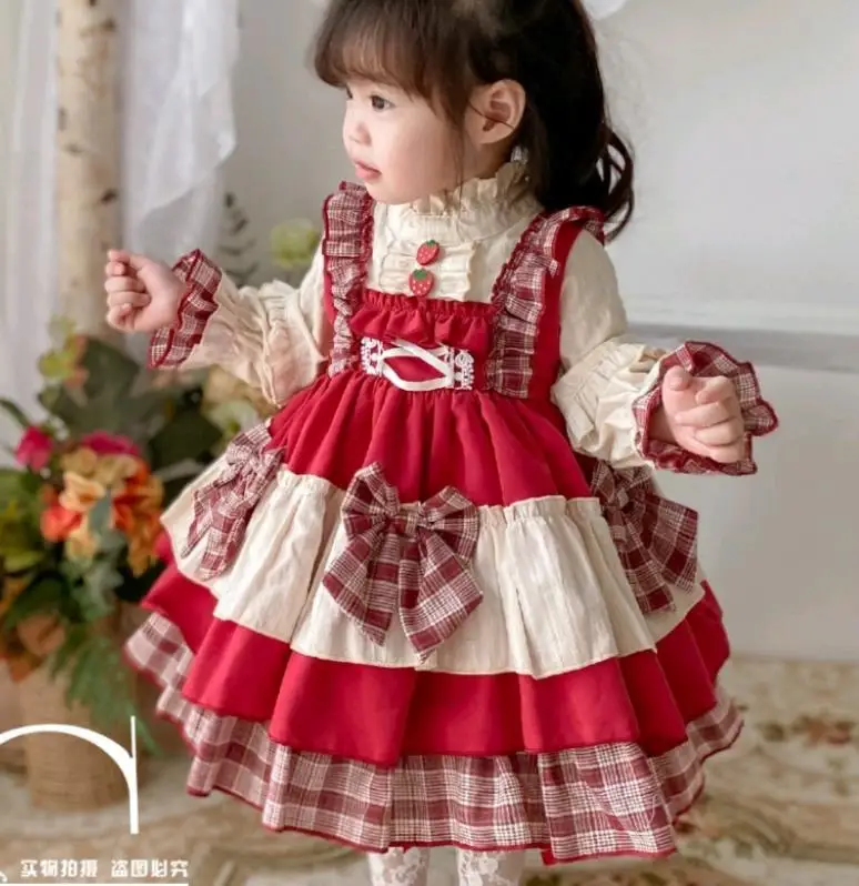 

Baby Girl Autumn Winter Vintage Spanish Turkey Lolita Princess Ball Gown Dress for Girl