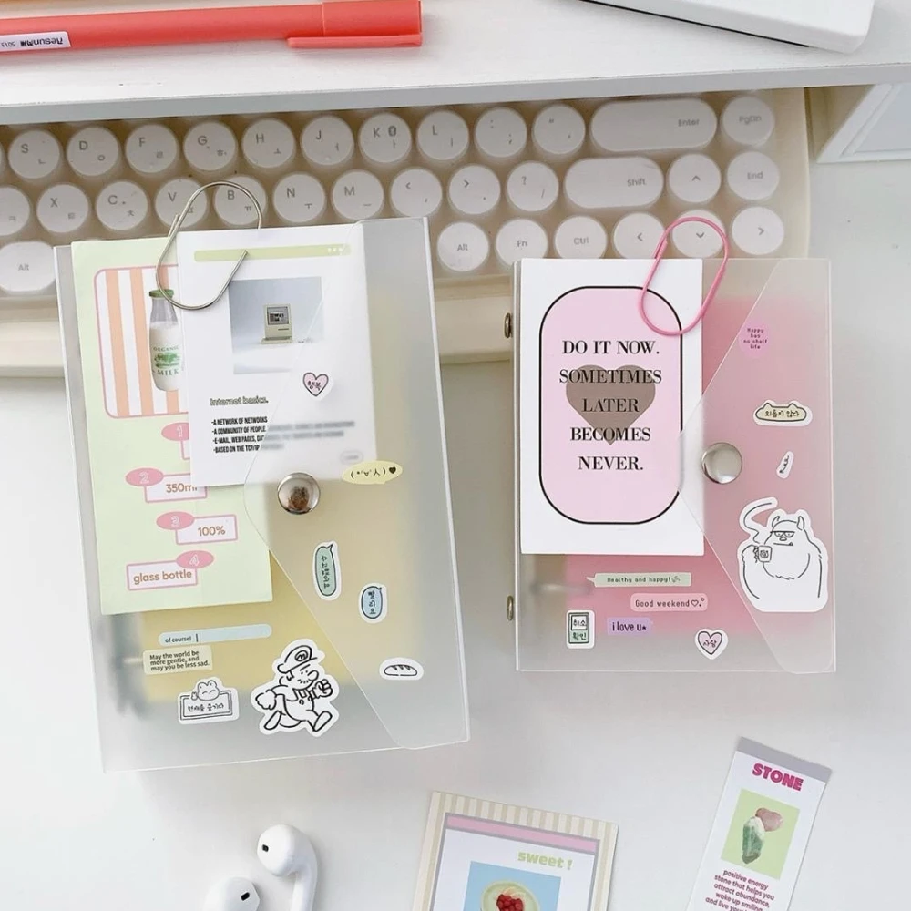 

A7/M5 Binder Loose-Leaf Notebook Binder PP Photocard Cover with Pages Sleeves Clear Card Holder Mini 3 inch Kpop Photo Organizer