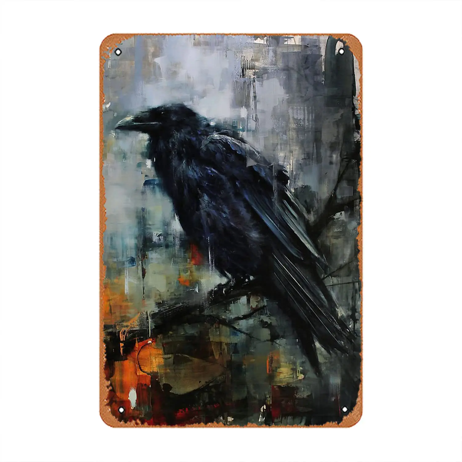 Edgar Allan Poe Lovers Painting Black Raven Lindsey Kustusch Crows Decoration Sign for Home Vintage Metal Sign Plaque Metal Funn