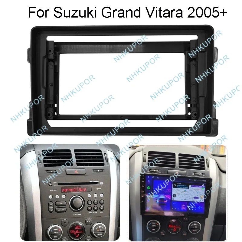 

9 inch Car Radio Fascia For Suzuki Grand Vitara 2005+ Video Audio Player Install Dash Panel Frame Kit Cover Mount Trim Bezel