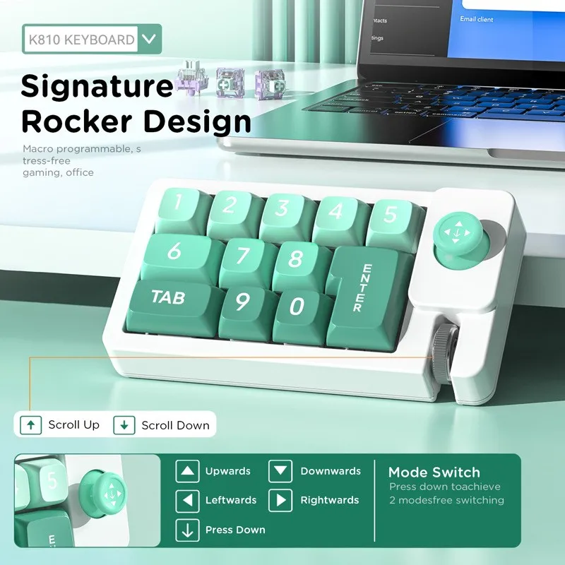 

Joystick Macro Definition RGB Hot Swappable Macro Definition Wired Mechanical Gaming Keyboard Computer Accessories Mini Keyboard