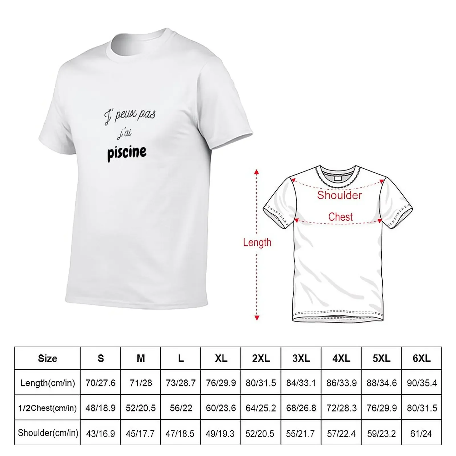 je peux pas j'ai piscine T-Shirt for a boy sports fans Short sleeve tee plain white t shirts men