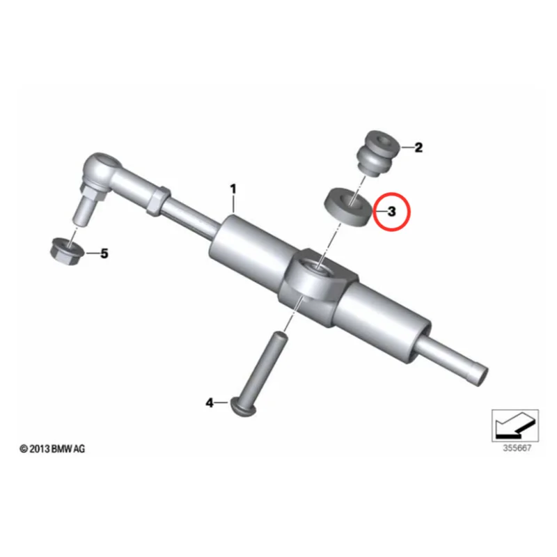 2X وسادة توسيد مثبط التوجيه لسيارات BMW R1200GS R1250GS Adventure R1200RT R1250RT F750GS R nineT OME 31427677987 #5