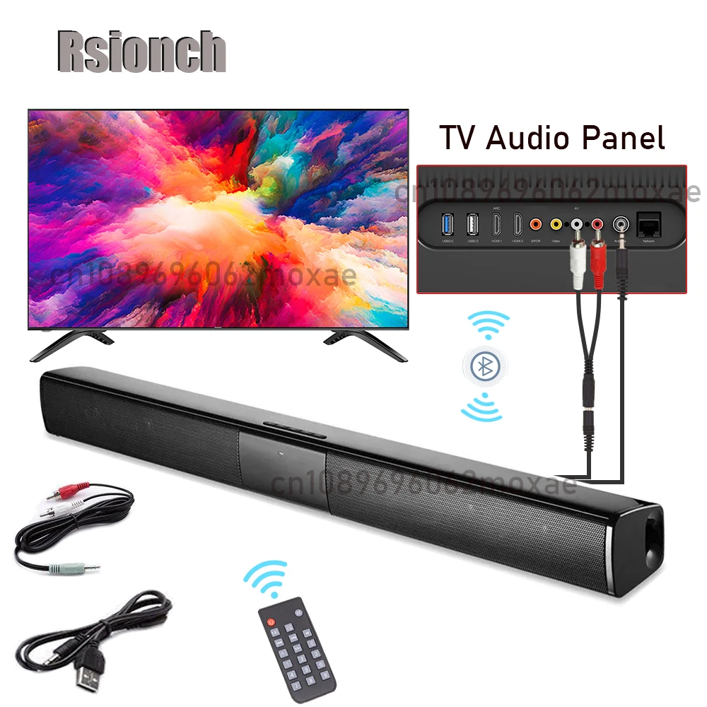 Column TV Sound Bar Bluetooth Speaker with FM Radio Remote Audio Cable for PC Mobile Projector