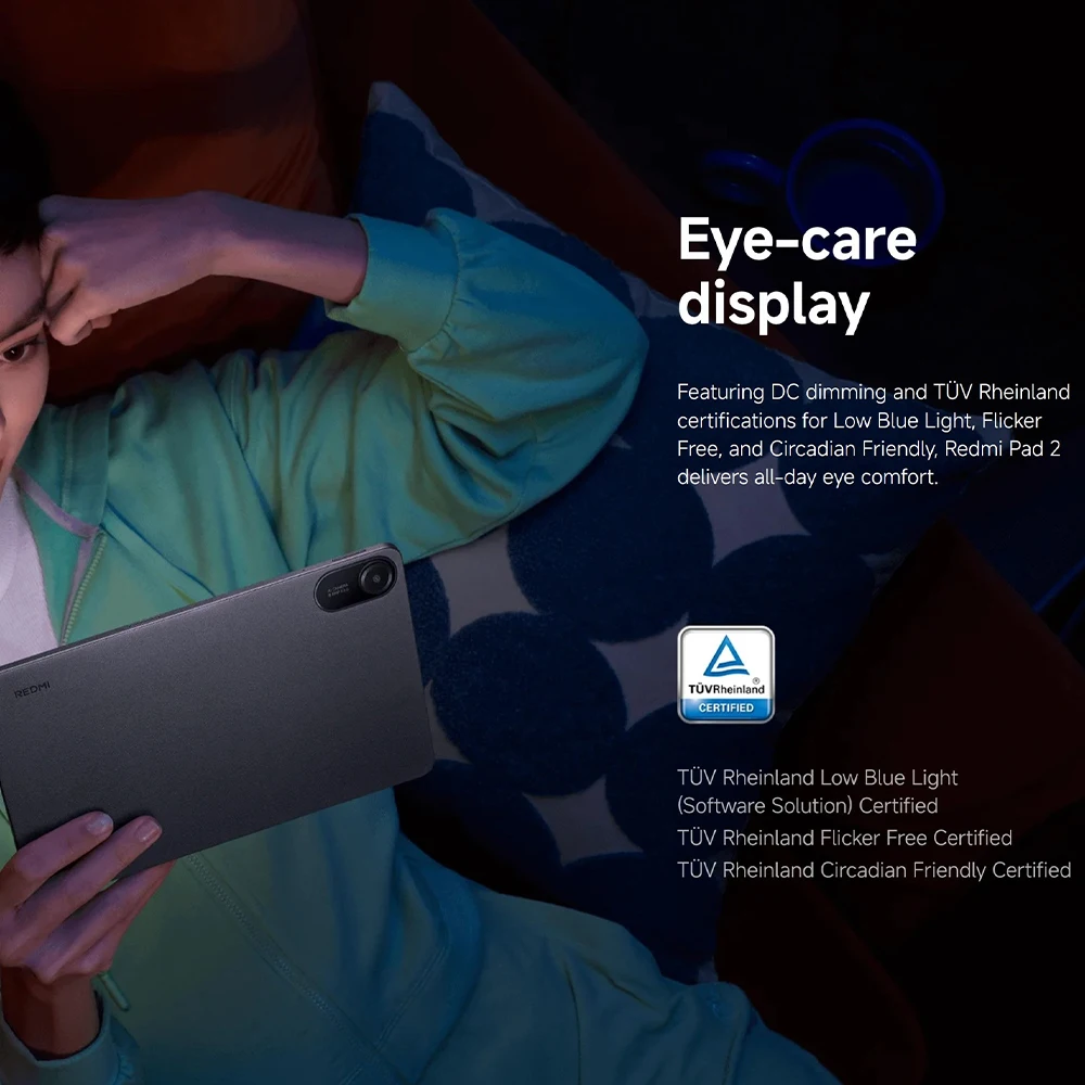 Versión Global Xiaomi Redmi Pad 2 Pro WiFi 12.1″ Snapdragon ® Plataforma móvil 7s Gen 4, pantalla cristalina 2.5K, frecuencia de actualización de 120Hz, batería de 12000mAh, Xiaomi HyperOS, Dolby Vision 9