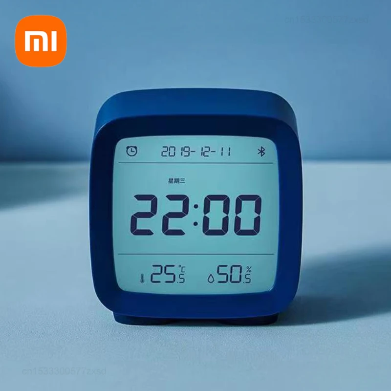 Xiaomi-qingping Despertador Bluetooth Sensor de Temperatura e Umidade Medidor Luz Noturna Ajustável Trabalhar com o Aplicativo Mijia Casas Inteligentes