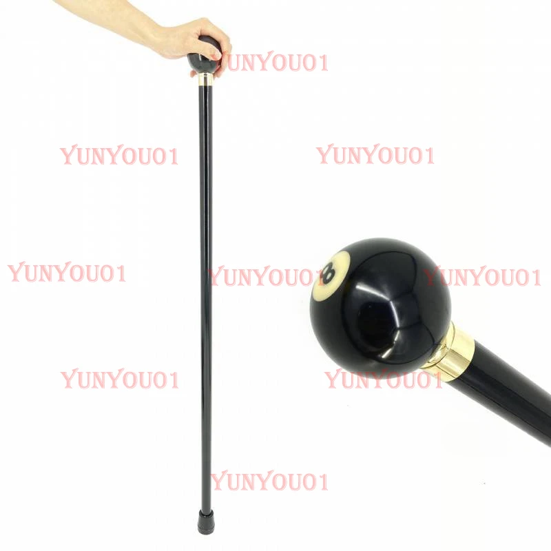 Black Round Head 8 Billiard Rod Solid Wood Civilization Crutches for Elderly