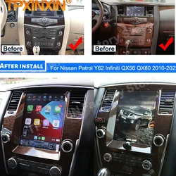 Android 13 Multimedia Stereo For Nissan Patrol Y62 Infiniti QX56 QX80 2010 2011 2012~2019 2022 GPS Navigation Auto IPS Head Unit
