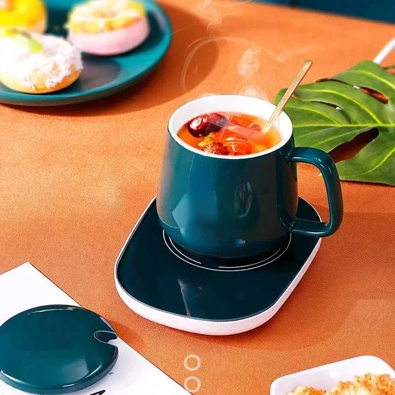 55 ℃   Caneca de café mais quente almofada copo aquecedor coaster temperatura constante aquecimento usb elétrica caneca esteira conjunto leite chá água escritório em casa