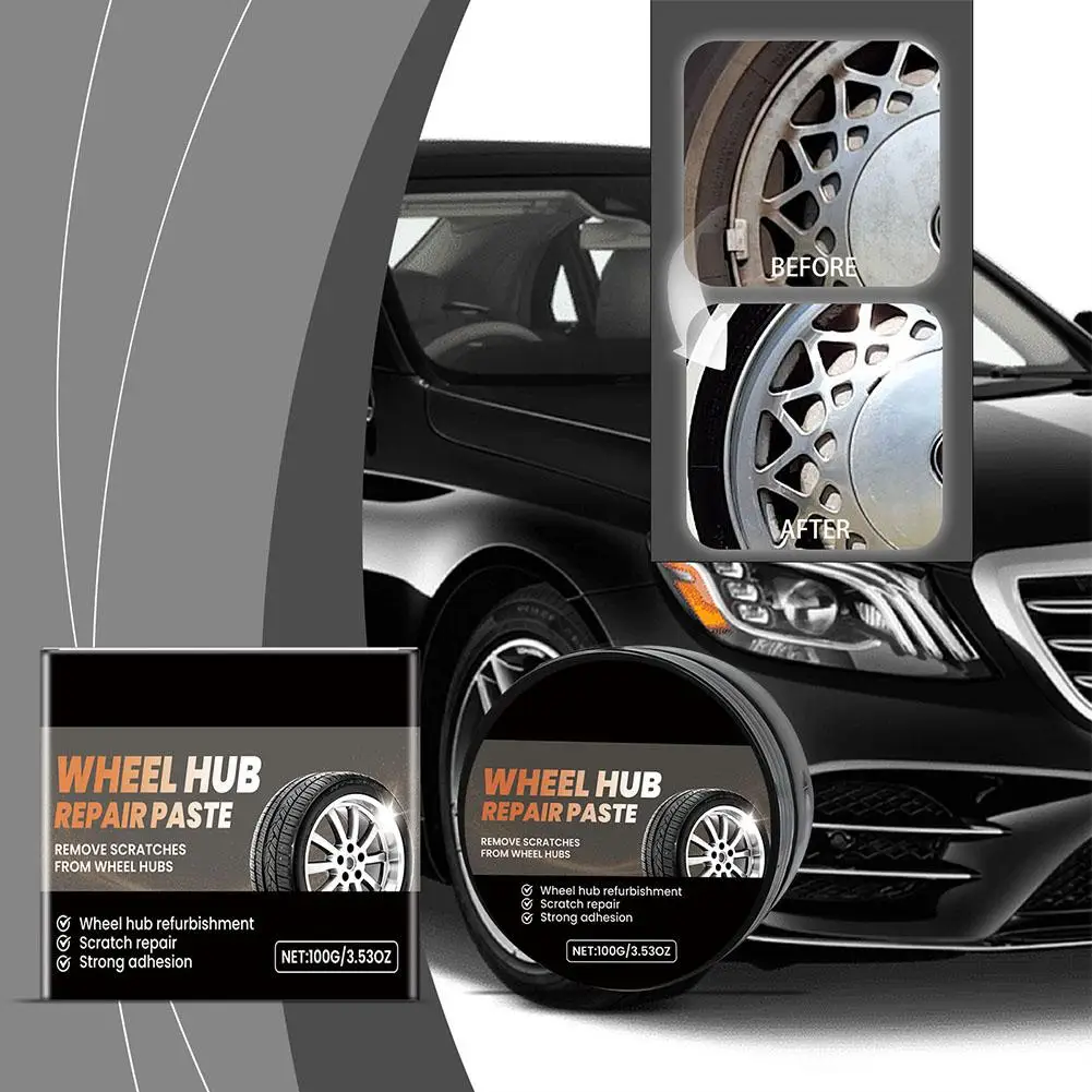 

100 г паста для ремонта царапин на ободе автомобиля, полировка обода из сплава, окисление, удаление ступицы, блестящая губка, инструмент для ухода за Volvo Nissan L2L6