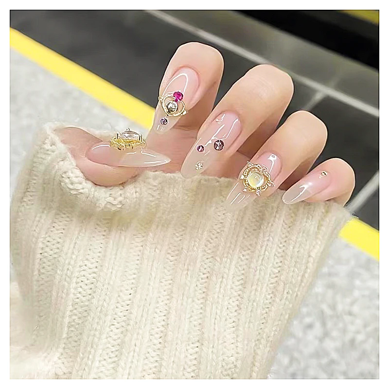 10 pçs marinheiro lua manicure liga brilhante colorido diamante decoração de unhas linda menina guerreiro metal acessório da arte do prego