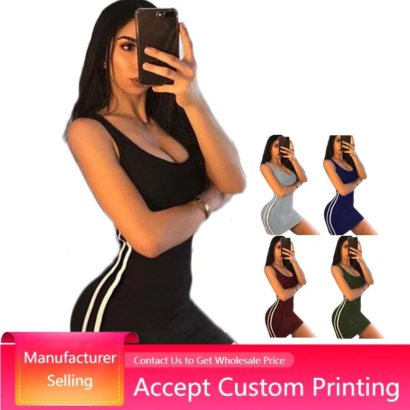 

Sport Dress Bandage Bodycon Sleeveless Short Mini Fashion Club Sexy Dresses 2022