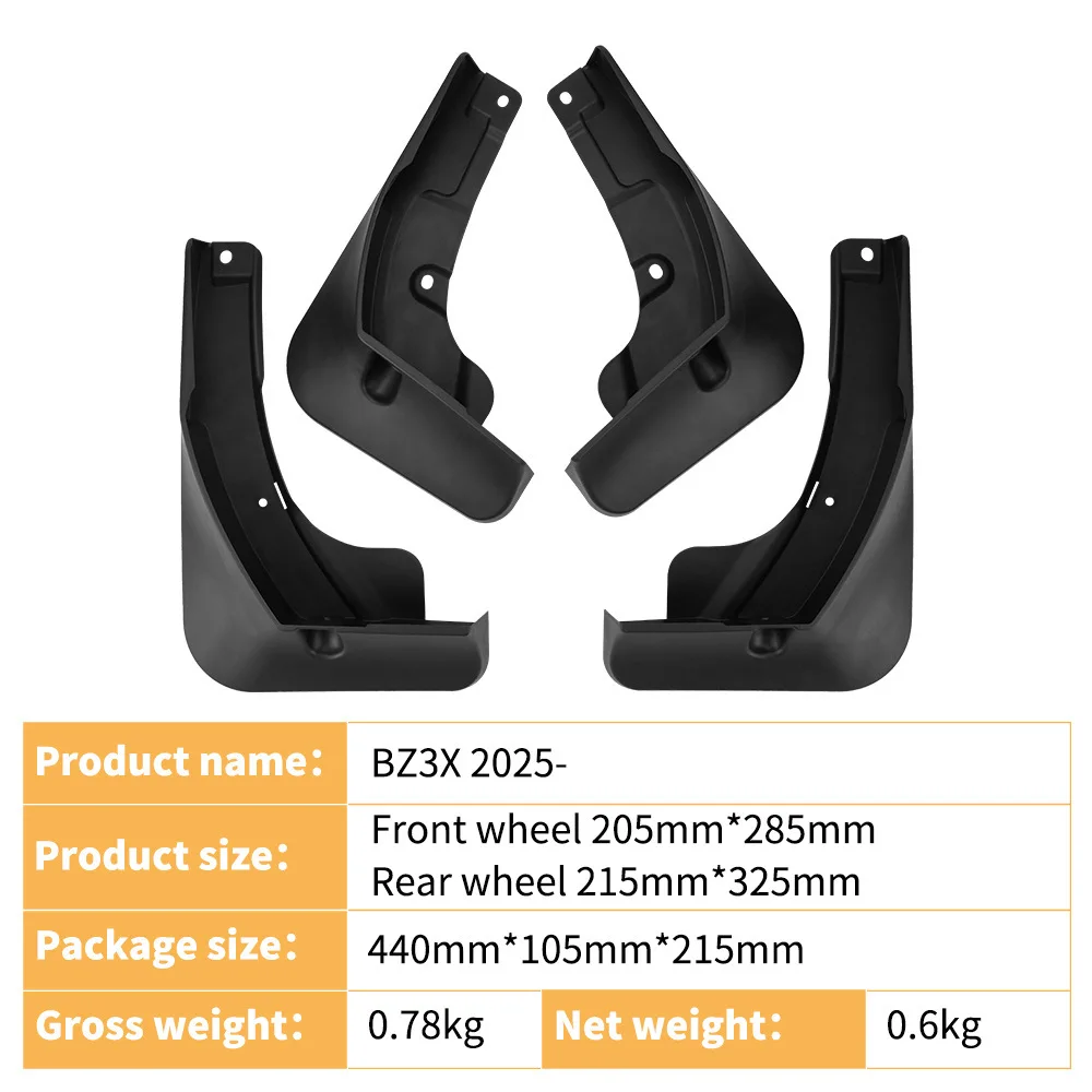 For Toyota Platinum BZ3X 2025 car fender soft rubber tile front and rear tires car accessories 4runner accessories mud flaps