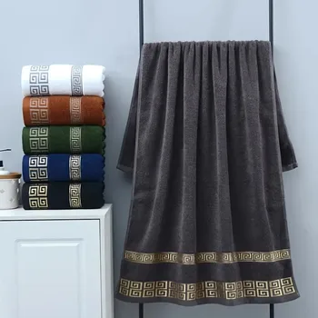 2-Piece Black Cotton Embroidered Towel Set 6
