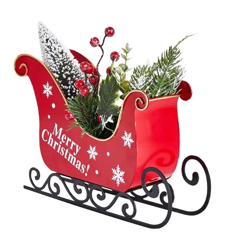 

Feb.Festive Рождественские елочные украшения Полые 3D классические сани украшения для внутреннего праздника для семейного праздника