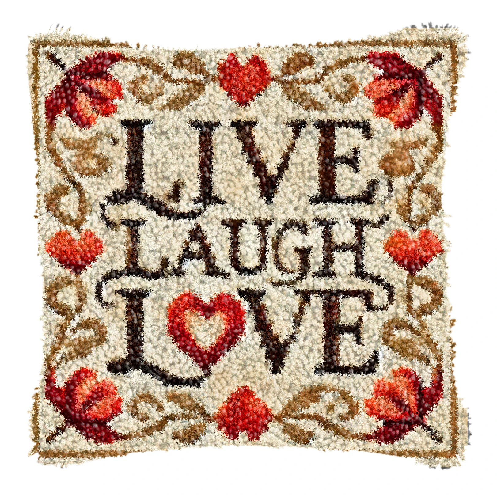 RISE&SHINE Latch Hook Kit Rugs Classic Carpet Embroidery Set Love Embroidery Kit Cross Stitch Pillow Smyrna Buttons Package DIY