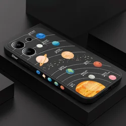 Deductive Planet Phone Case For Xiaomi Redmi Note 14 13 12 12S 11 11S 10 10S 9 9S Pro Plus 4G 5G Liquid Silicone Cover