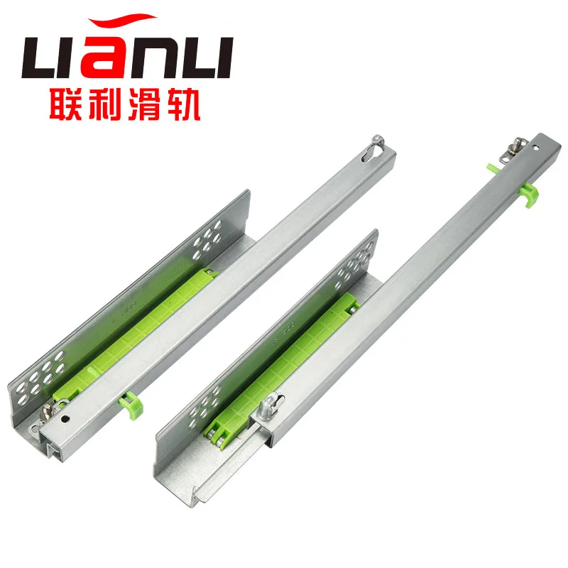 Push Open Concealed Drawer Slides Two Or Three Stage Bottom Mount Rebound Rails Mm To Length Options Cabinets Desks Wooden