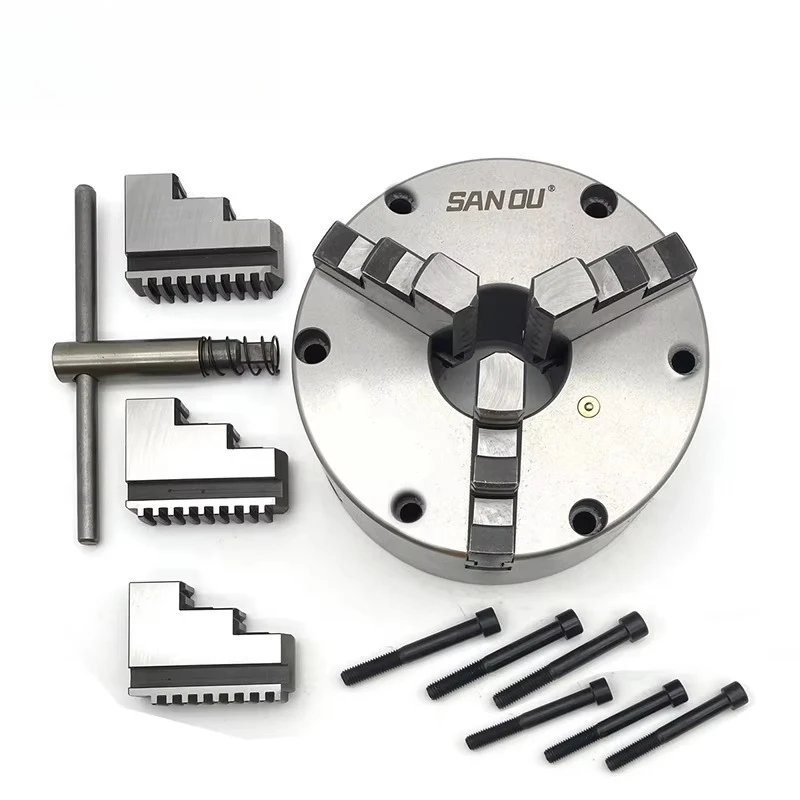

3-Jaw self-centering chuck K11-400F, with front 6-hole Sanou brand metal lathe chuck 400mm desktop lathe scroll chuck