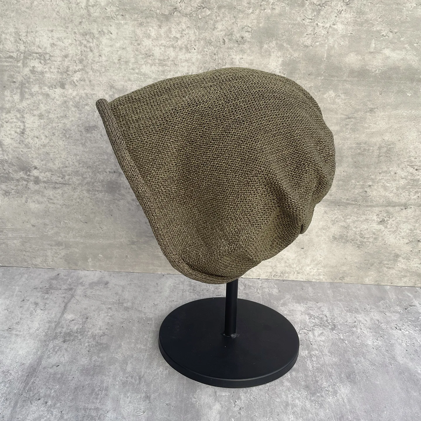 New Japanese Linen Look Rolled Beanie for Women, Summer Breathable Thin Slouchy Skull Cap Unisex