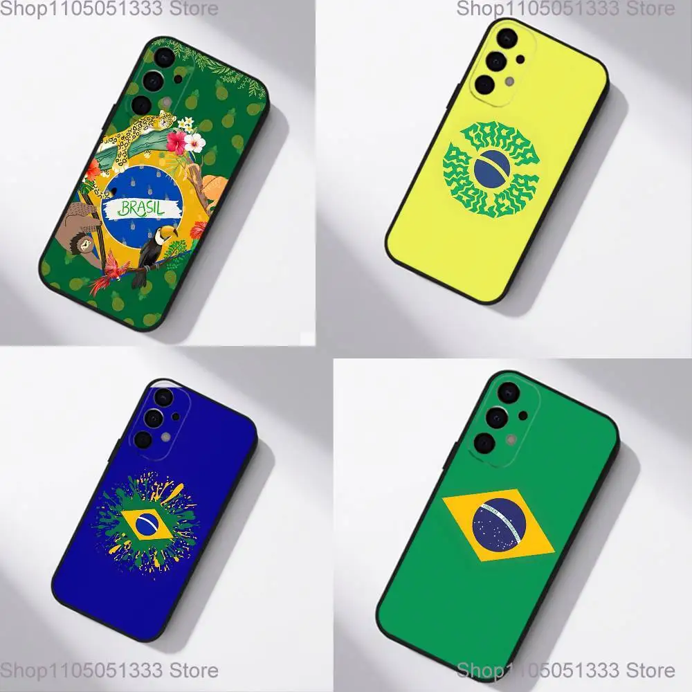 

Flag Brazil Brazilian Phone Case For Samsung S25,S24,S21,S22,S23,S30,Ultra,S20,Plus,Fe,Lite,5G Black Cover
