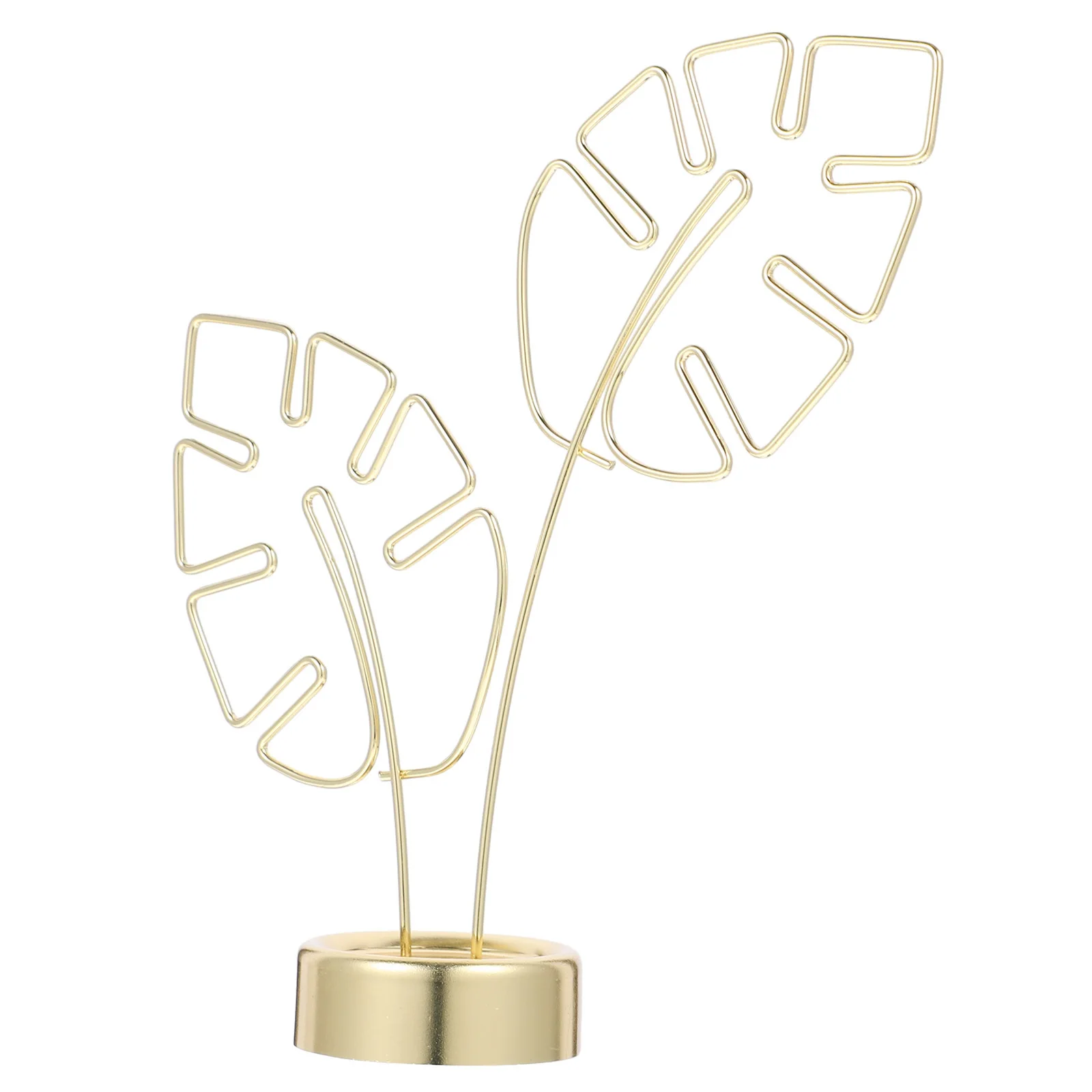 Metal Card Holder Monstera Shape Photo Clips Desktop Memo Note Clamp Wedding Table Number Cards Holder Photo Clips