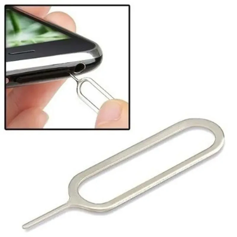 1000 Stuks Roestvrijstalen Sim Kaart Lade Verwijdering Eject Pin Sleutel Tool Naald Ejector Voor Iphone Samsung Xiaomi Huawei Mobiele Telefoon