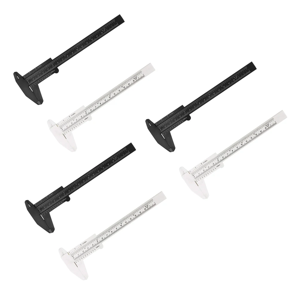 

6pcs Caliper Miniature Plastic Ruler Internal External Measurement Tool Gauge Depth Step Industrial Use Lightweight