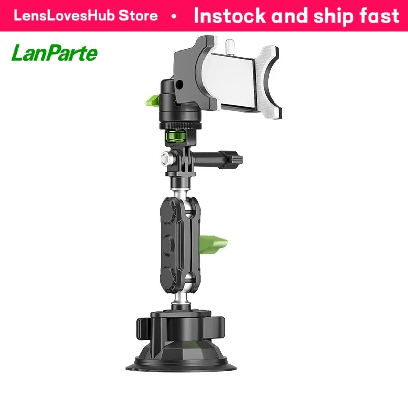 

LanParte V Log Style 360 Adjustable Metal Mobile Phone Holder Action Camera Mount Suction Mount Car Phone Holder