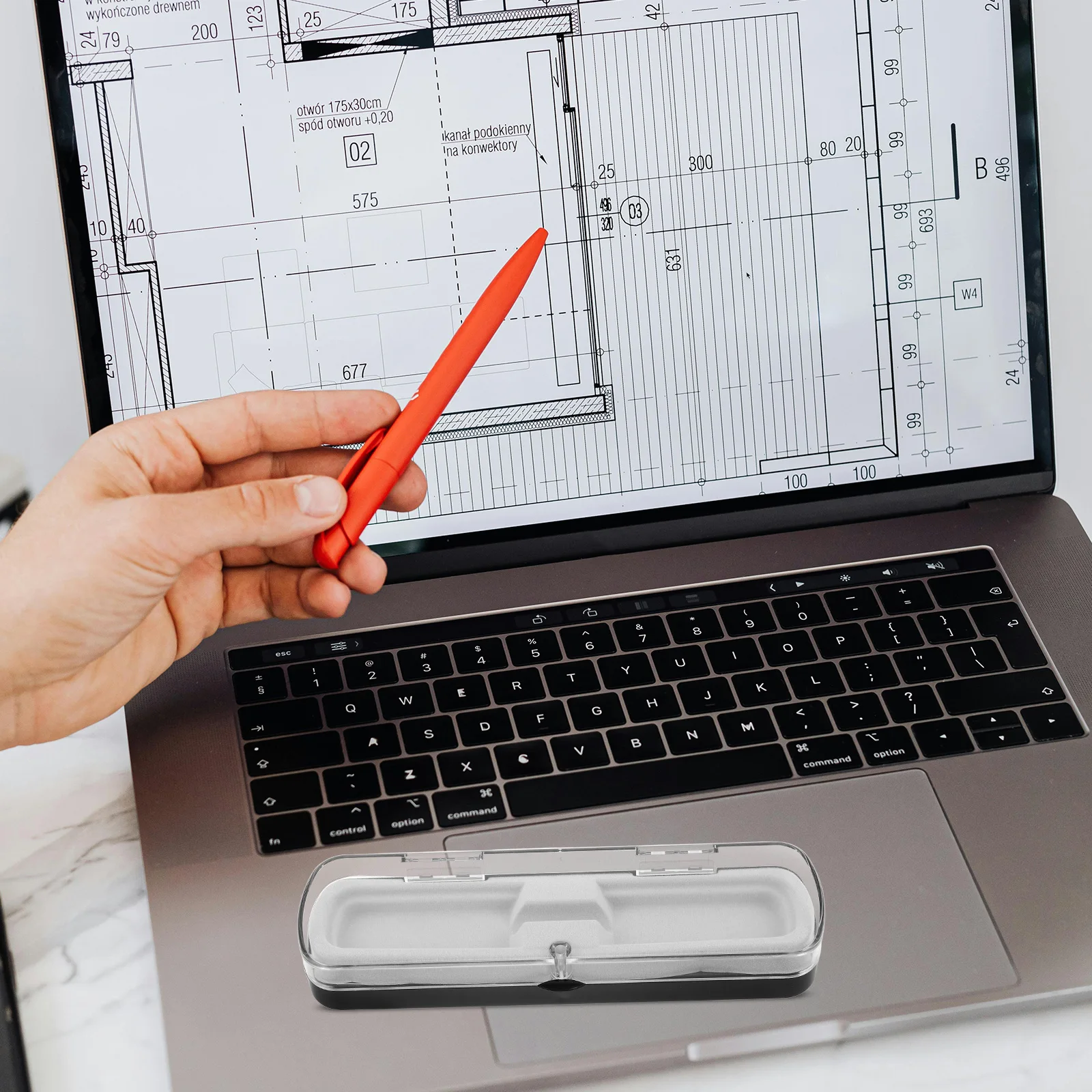 

5Pcs Transparent Rectangular Pen Case Plastic Pencil Box Clear Desktop Organizer Storage Holder for Office Study