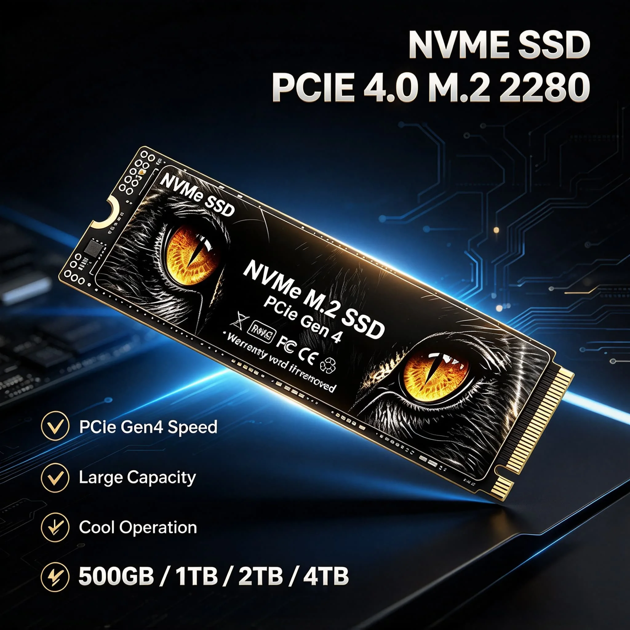 2026 Fast Speed SSD YJ M2 NVMe PCIe Gen4 Notebooks SSDs 500GB 1TB 2TB 4TB Inside Solid State Drive Gaming Office PC Notebook