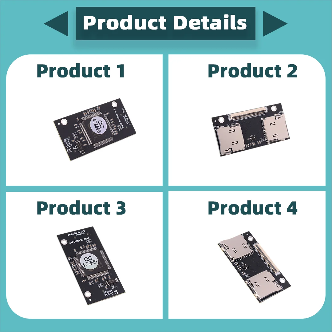 Dual TF to CE ZIF SSD Adapter for iPod