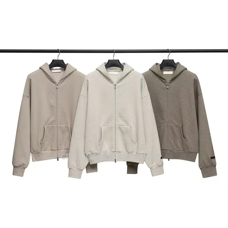 

Мужские винтажные худи SS25 Double Line с металлической текстурой, на молнии, с буквенным логотипом, дизайнерские брендовые оверсайз хлопковые куртки