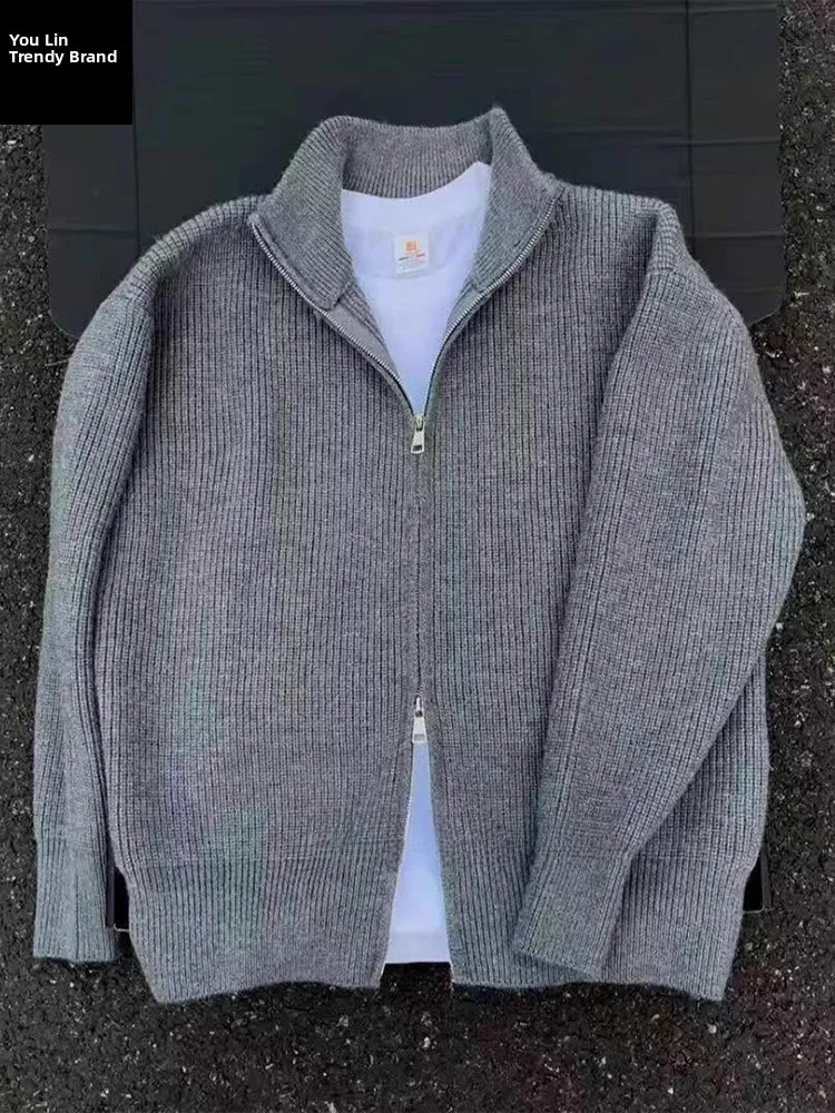 

Мужской кардиган Cleanfit: осенне-зимний, повседневный, высококачественный вязаный свитер с американским воротником-стойкой