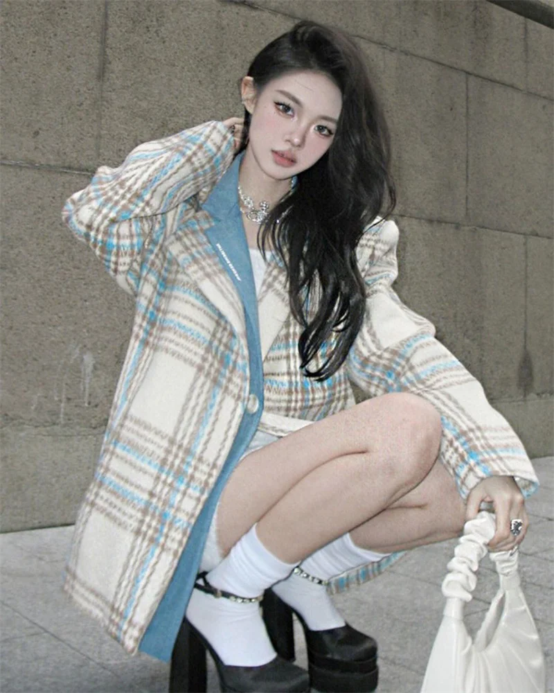 Checkered Suit Jacket For Women In Autumn 2023 New Design Sense Casual And Versatile Fashionable And High-end Commuting P215