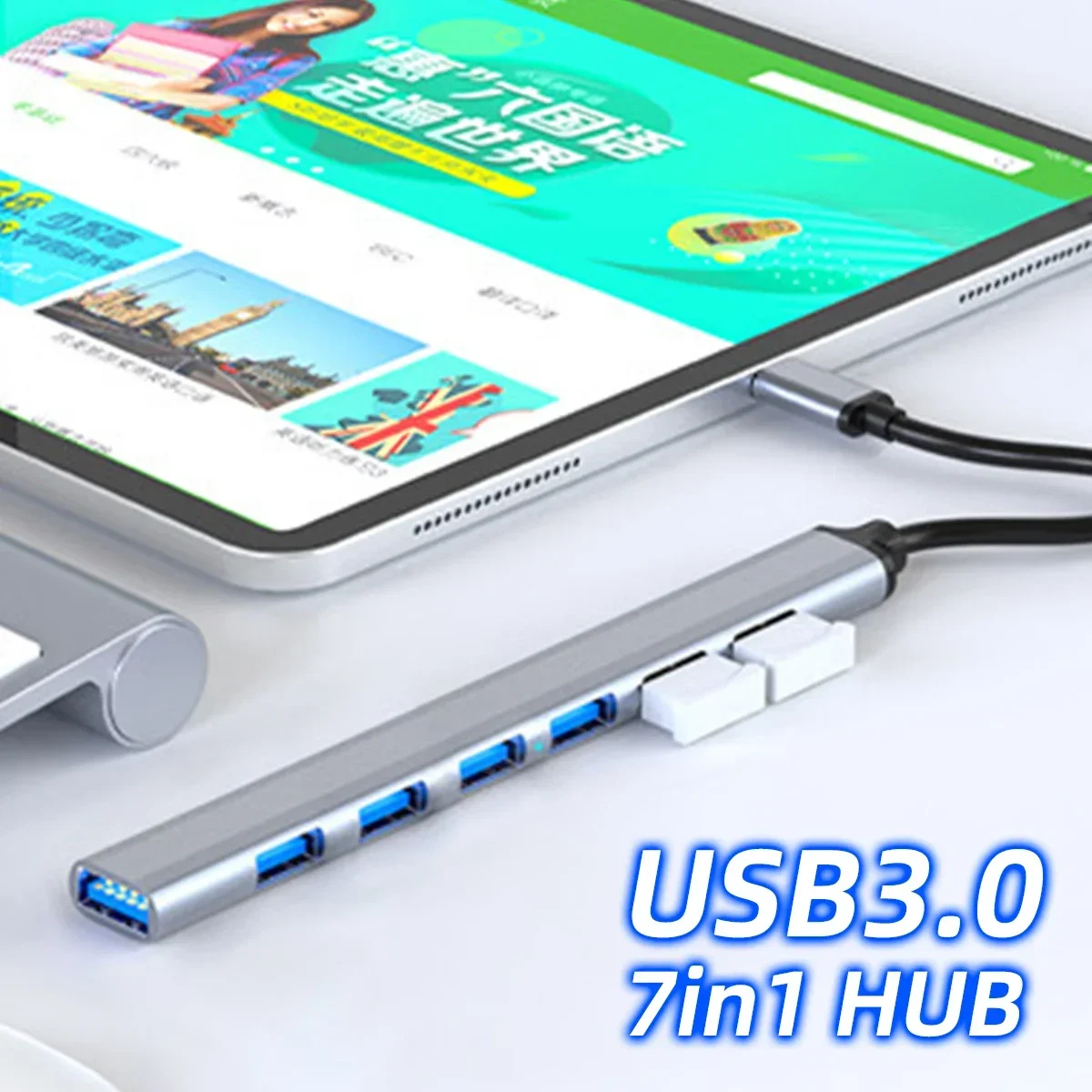 

7Port USB 3.0 Hub USB Hub High Speed type c Splitter 5Gbps For PC Computer Accessories Multiport HUB 4 USB 3.0 2.0 Ports