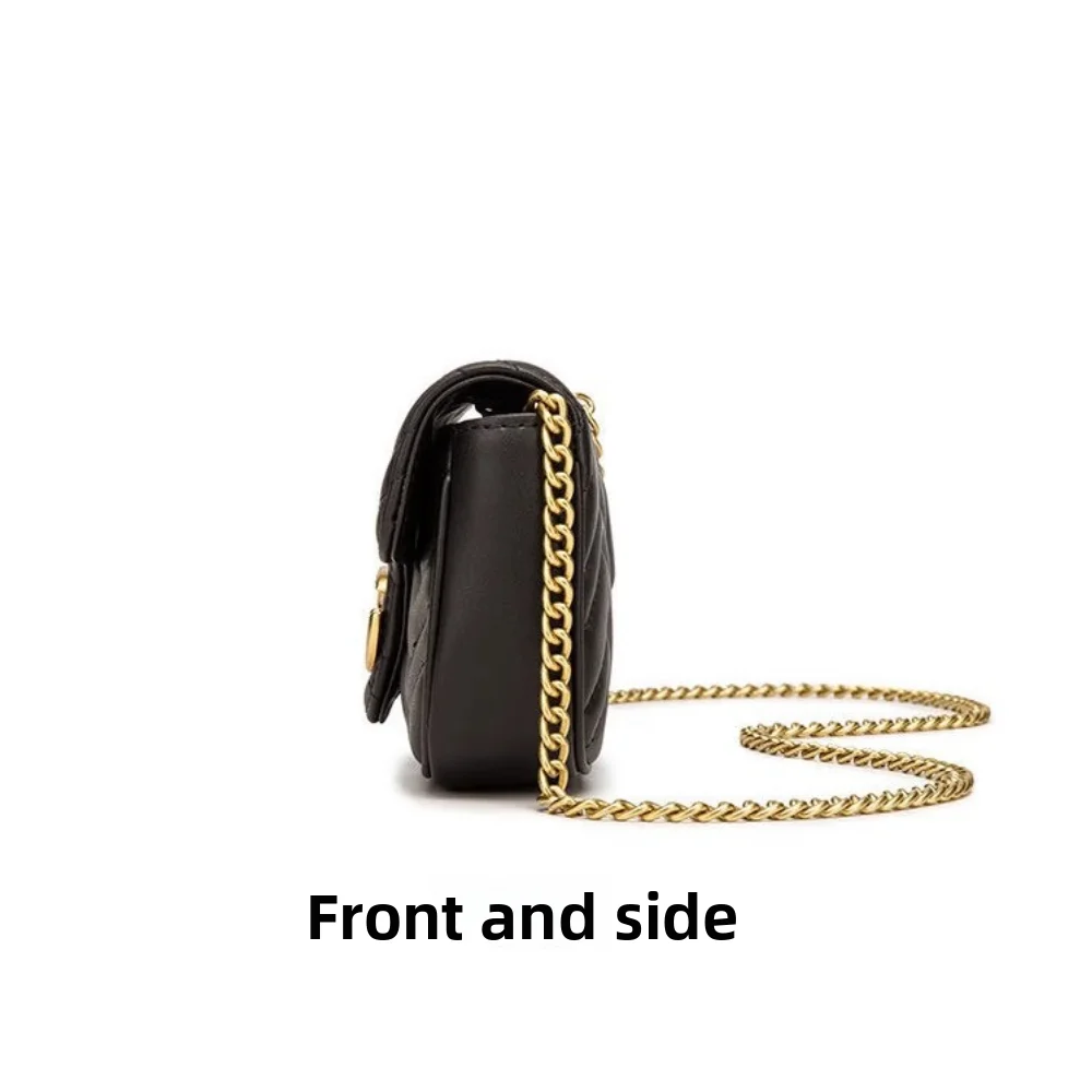 حقيبة Xiaoxiangfeng، حقيبة سلسلة شبكية من الجلد الطبيعي الماسي، حقيبة إبط ذات ملمس ممتاز، حقيبة كروس بكتف واحد