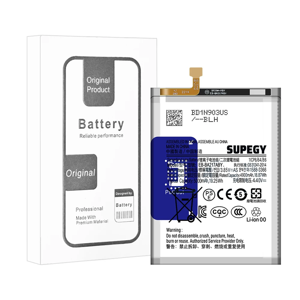 SUPEGY 100% New Battery EB-BA217ABY 6000mAh For Samsung A21S/A207/A217/A12/A125H/A127/A022F/M02/M12 Battery +Tools