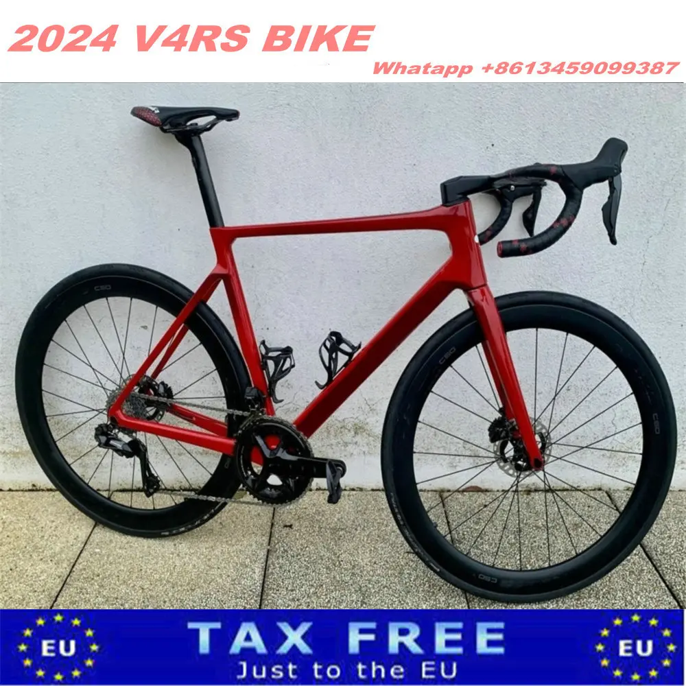 T1000 V4RS Road Complete Bike Red Carbon Bicycle With Disc R7020 Groupset 50mm Wheelset