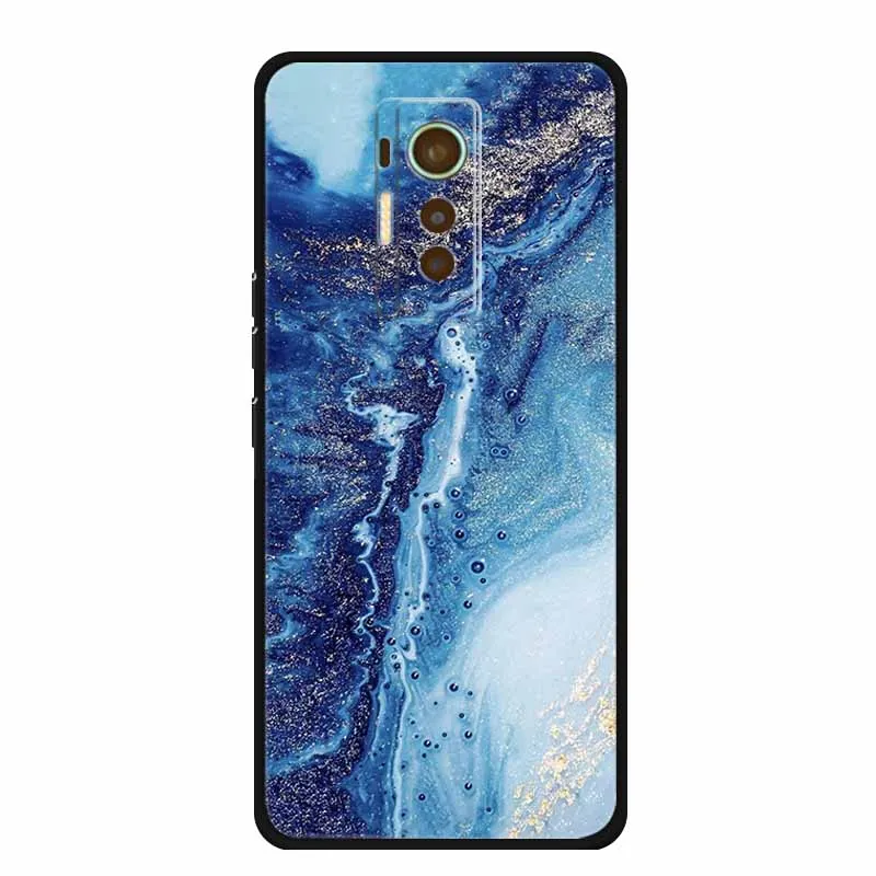 For Tecno Phantom X 2021 Case Marble TPU Silicone Soft Phone Cover Cases for PhantomX 2021 AC8 Protector Mica Painted Cute Para