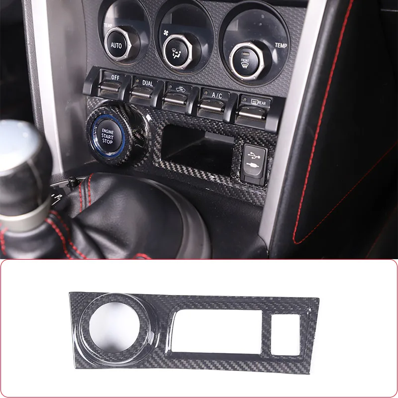 For Toyota 86 2012-21 For Subaru BRZ 2012-2021 Real carbon fiber Car Ignition Device Start Button frame Sticker Car Accessories