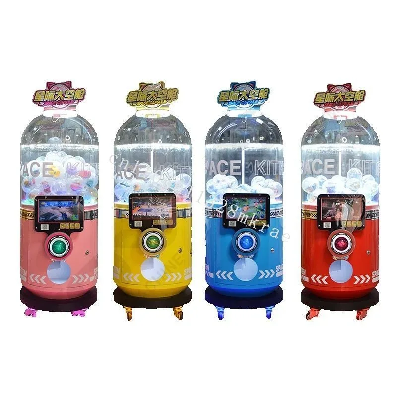 Gachapon مجهزة بآلة كبسولة شاشة LCD مع عجلات، آلة بيع، آلة أركيد تعمل بالعملة المعدنية