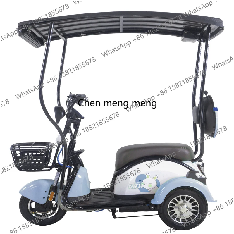 A172 China Cheap Factory Price Solar Powered Three Wheel Electric Tricycle Hot Selling Adults Electric Motorcycle with Roof