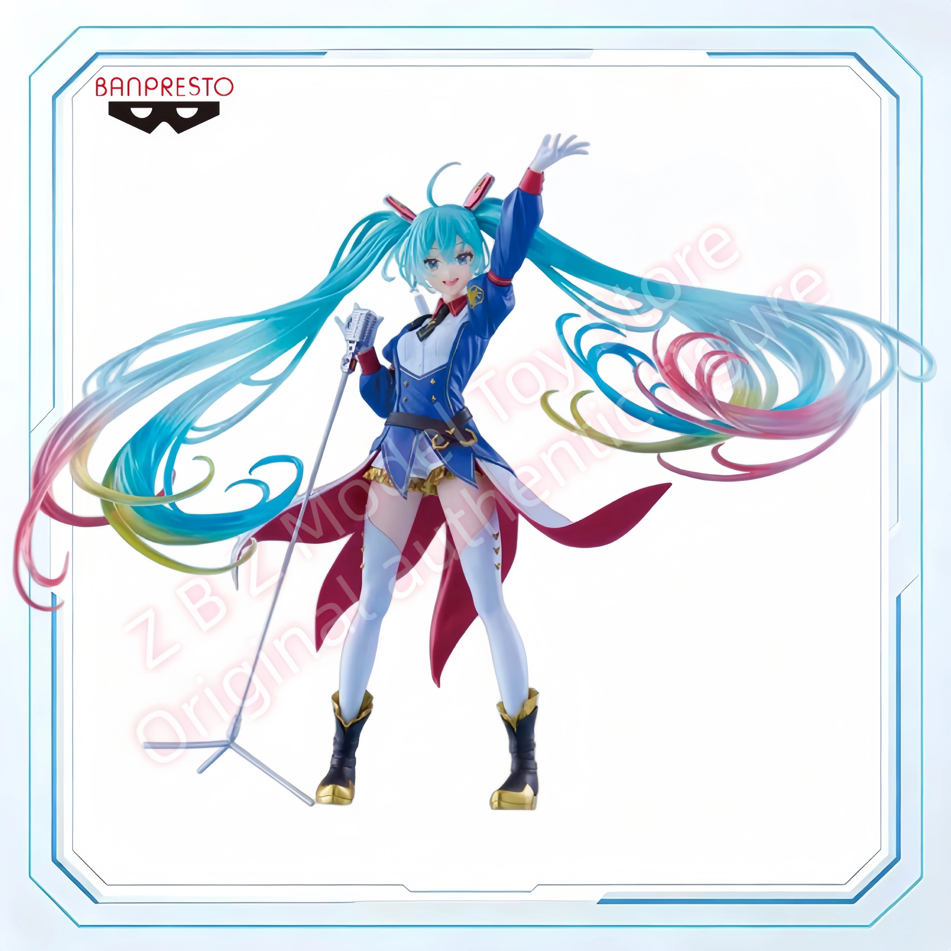 En stock Bandai Original Authentique BPEV Banpresto Evolve Gundam Collaboration Hatsune Miku 21cm Figurines de Collection Modèle Jouet Cadeau