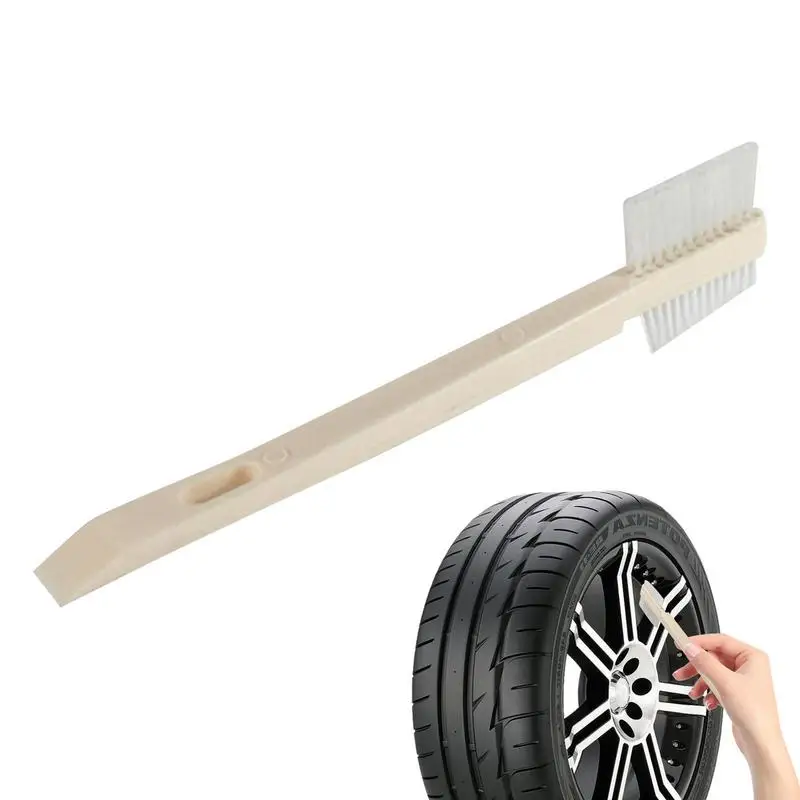 Auto Car Engine Brush Doublesided Long Handle Wheel Steel Ring Tire Brush Window Brush Gap Cleaning Tools Accessories