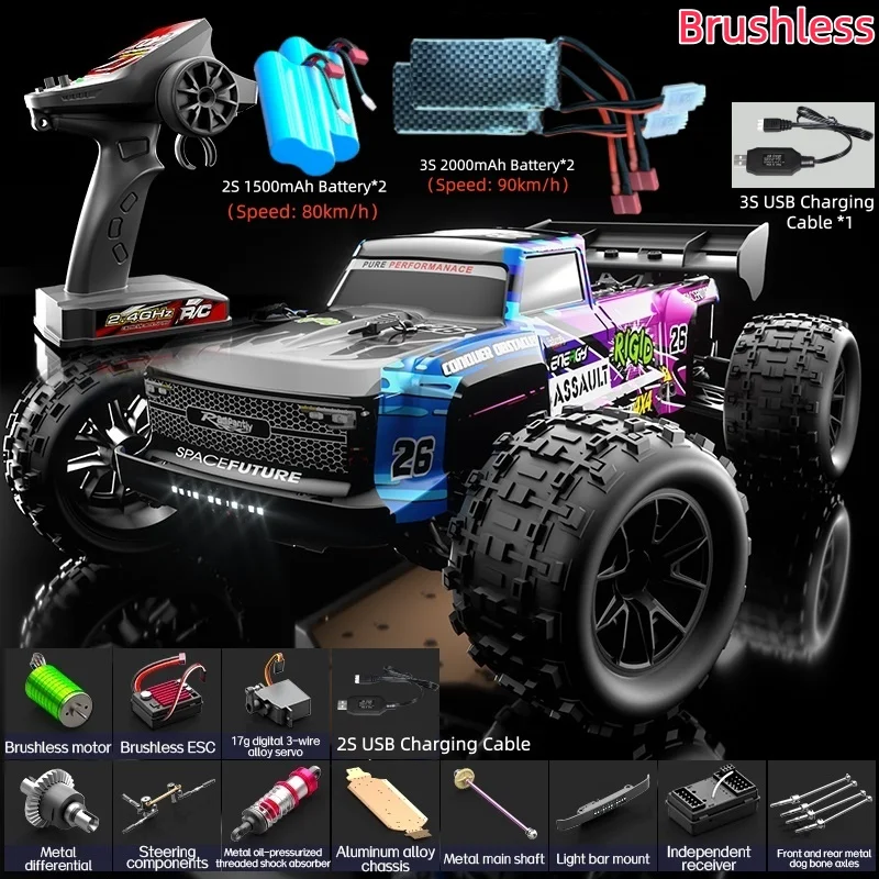 2.4G 1/14 4WD Remote Control Car Off Road 4WD Buggy Brushless Fast Drift Racing High-Speed Car Full Proportion RC Racing Car