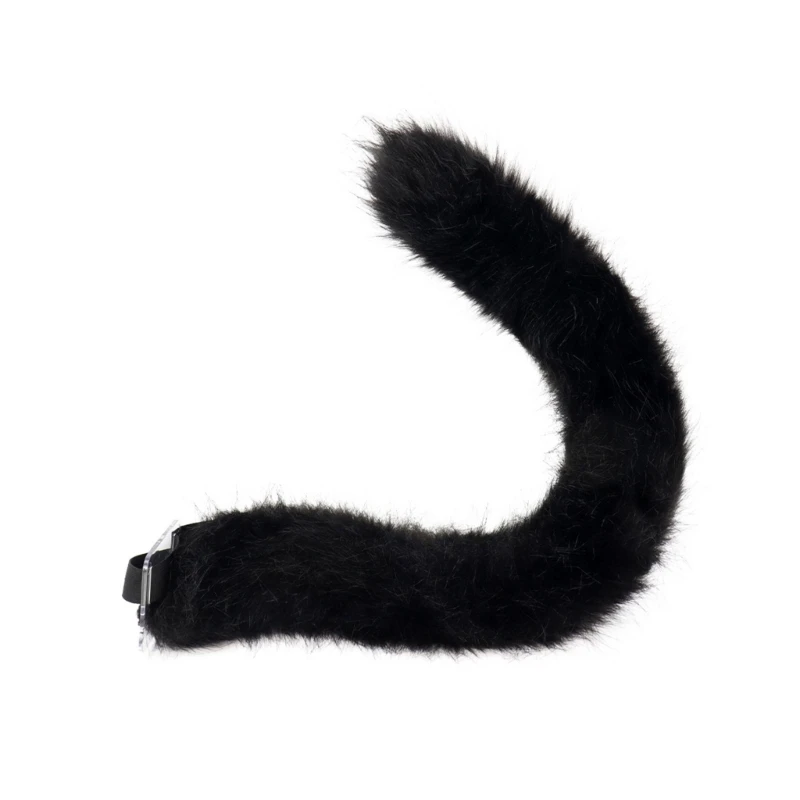 Foxes Ears Headband Tail Fuzzy Cats Ears Headband Tail Halloween Cosplay Party Cats Costume Accessories for Kid Adult